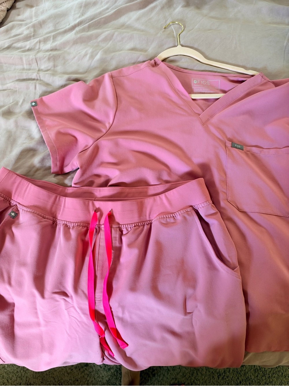 FIGS chalk pink scrubs